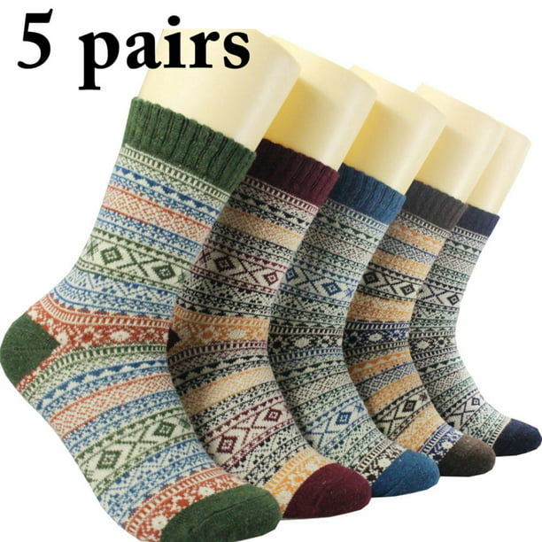 5 Pairs Mens Socks Lot Cotton Knit Warm Dog Design Fashion Casual Dress Socks